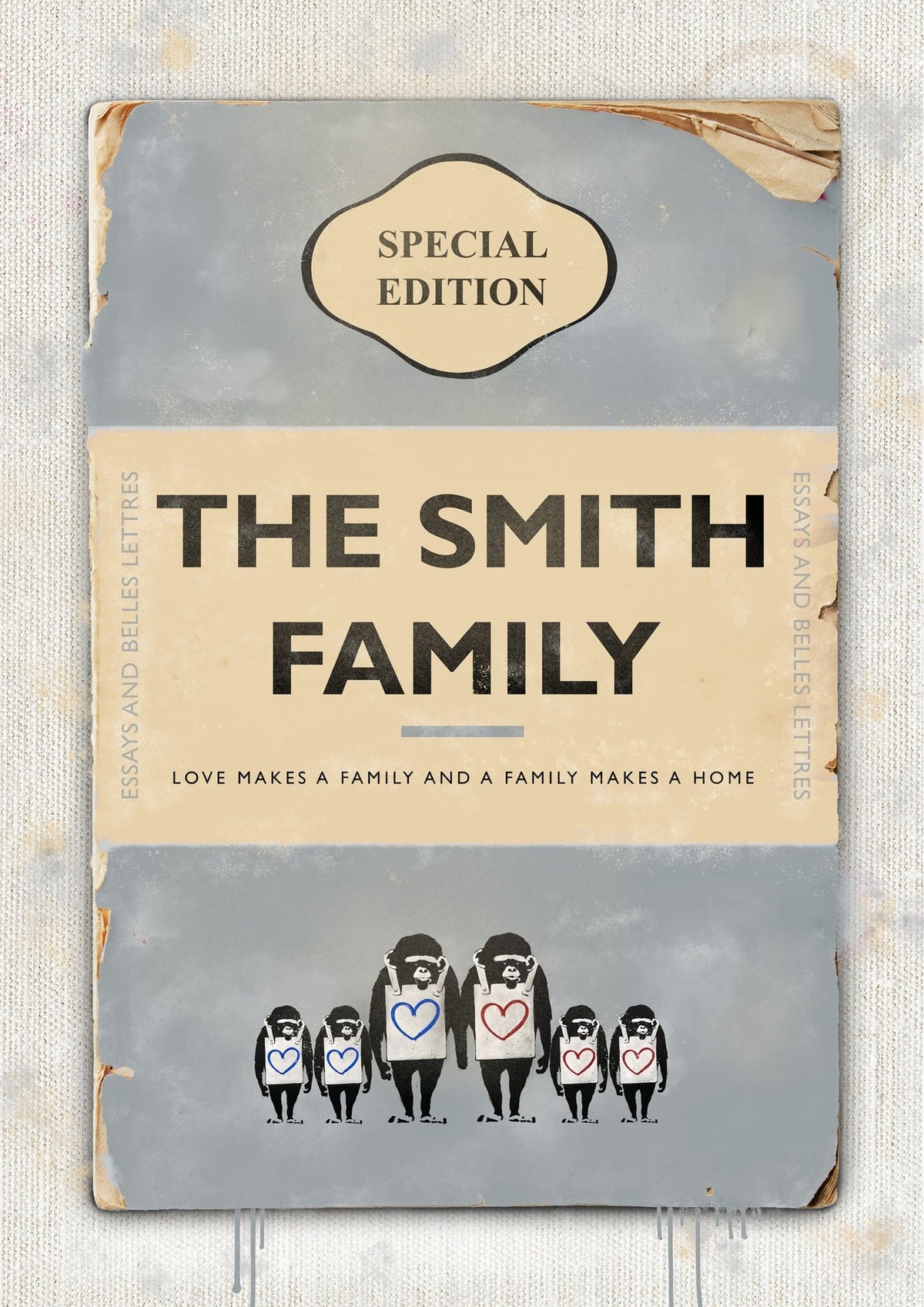Personalised Book Cover Art Print (Family Edition) New Colours!