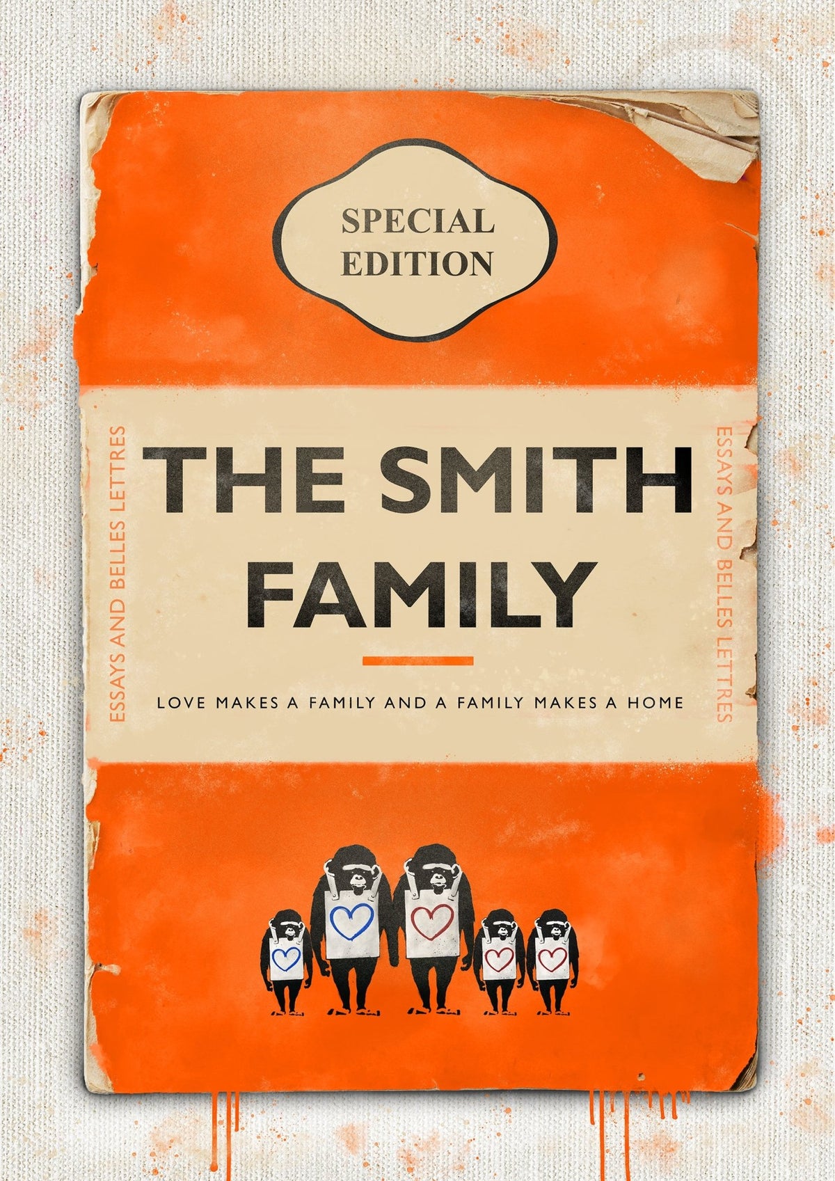 Personalised Book Cover Art Print (Family Edition) New Colours!