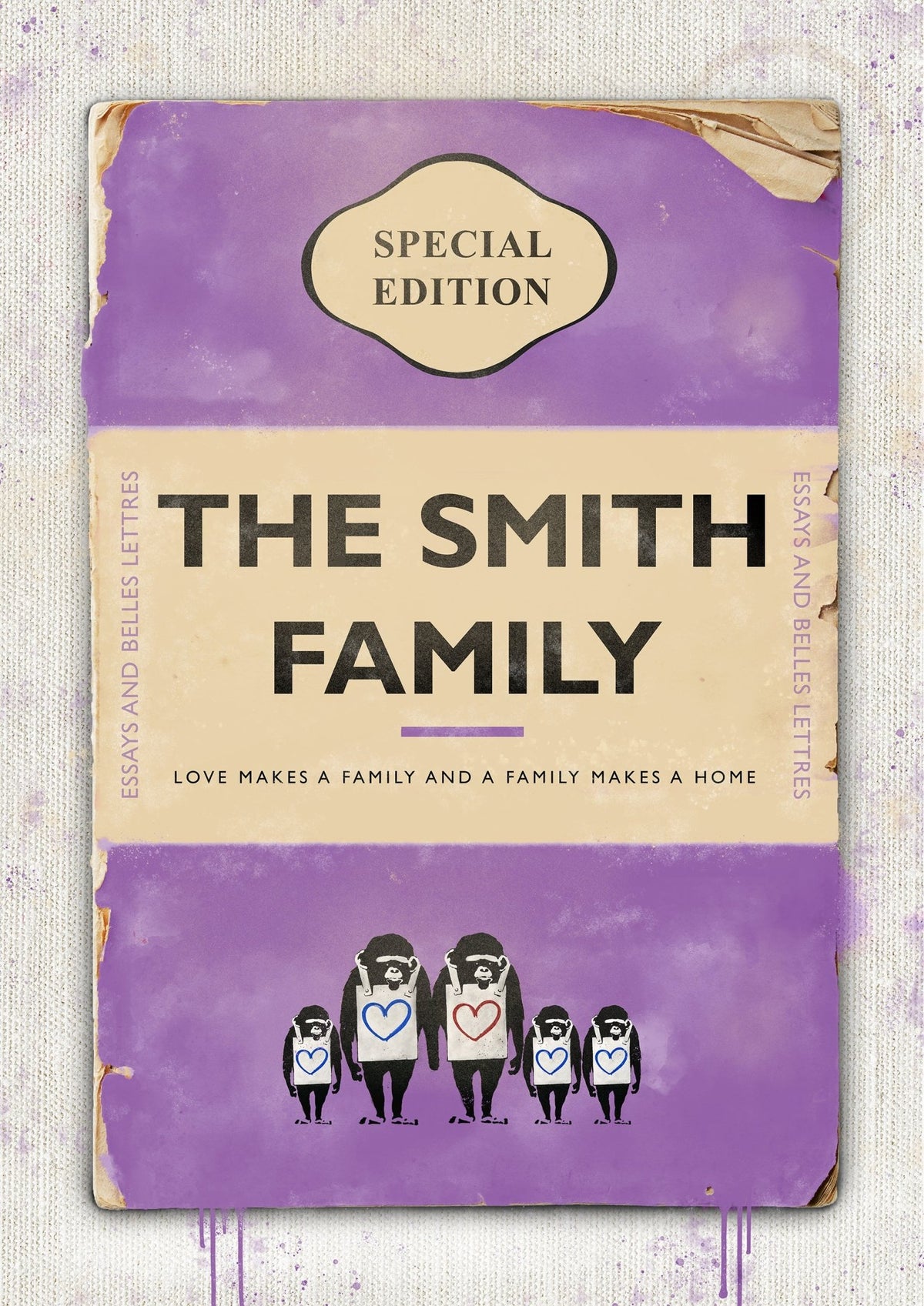 Personalised Book Cover Art Print (Family Edition) New Colours!