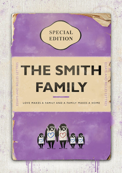 Personalised Book Cover Art Print (Family Edition) New Colours!