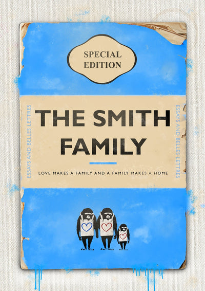Personalised Book Cover Art Print (Family Edition) New Colours!