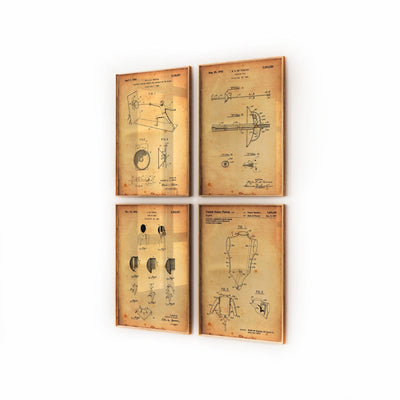 Fencing Set Of 4 Patent Prints - Magic Posters