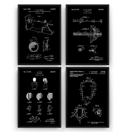 Fencing Set Of 4 Patent Prints - Magic Posters