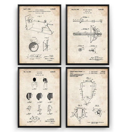 Fencing Set Of 4 Patent Prints - Magic Posters
