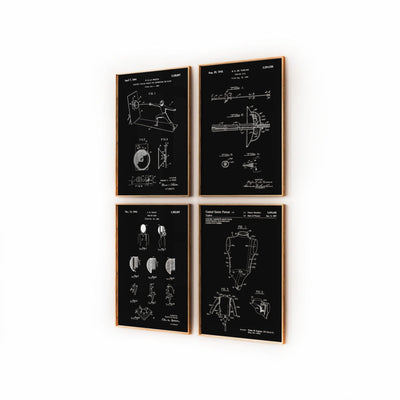 Fencing Set Of 4 Patent Prints - Magic Posters