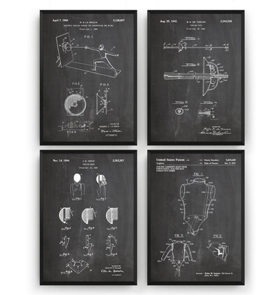 Fencing Set Of 4 Patent Prints - Magic Posters