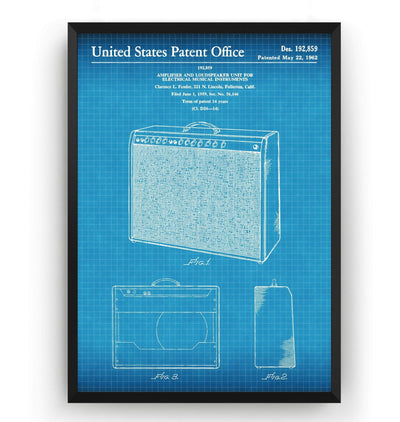 Fender Amplifier And Telecaster Guitar Patent Prints - Magic Posters