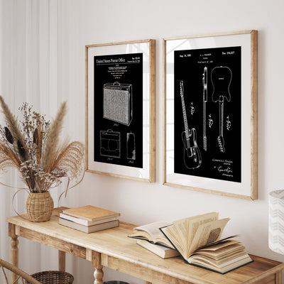 Fender Amplifier And Telecaster Guitar Patent Prints - Magic Posters