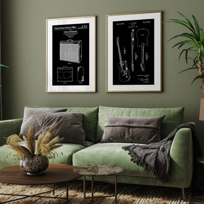 Fender Amplifier And Telecaster Guitar Patent Prints - Magic Posters