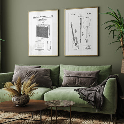 Fender Amplifier And Telecaster Guitar Patent Prints - Magic Posters