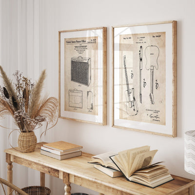 Fender Amplifier And Telecaster Guitar Patent Prints - Magic Posters