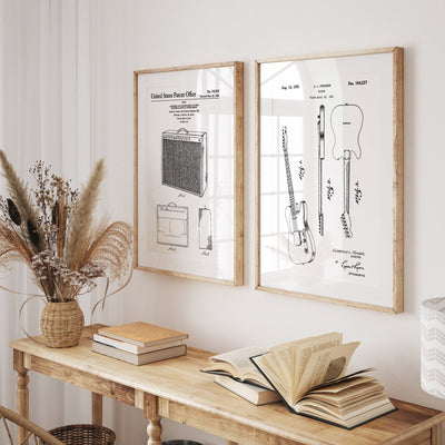 Fender Amplifier And Telecaster Guitar Patent Prints - Magic Posters