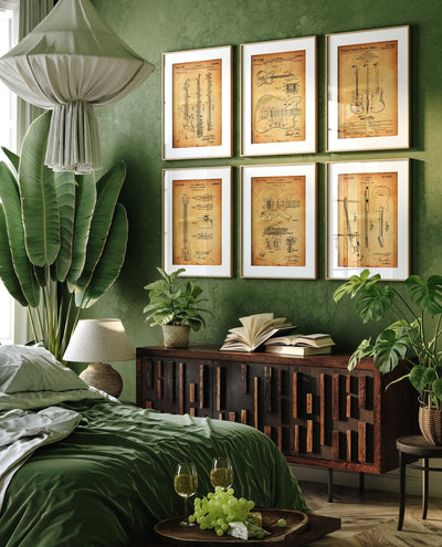 Fender Guitar Set Of 6 Patent Prints - Magic Posters