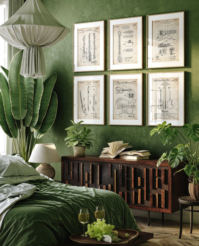 Fender Guitar Set Of 6 Patent Prints - Magic Posters