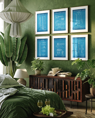 Fender Guitar Set Of 6 Patent Prints - Magic Posters