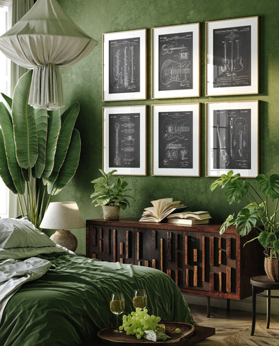 Fender Guitar Set Of 6 Patent Prints - Magic Posters