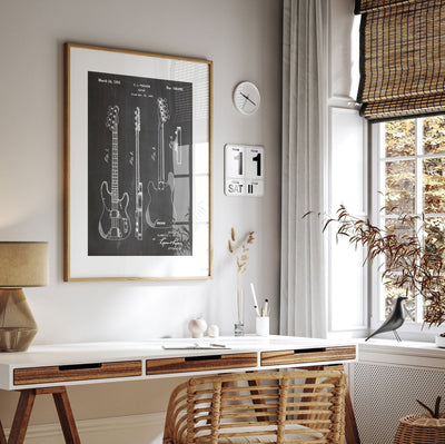 Fender Telecaster 1953 Bass Guitar Patent Print - Magic Posters