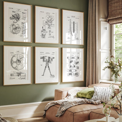 Film And Movie Set Of 6 Patent Prints - Magic Posters