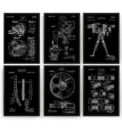 Film And Movie Set Of 6 Patent Prints - Magic Posters