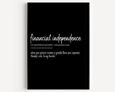 Financial Independence Definition Print - Magic Posters