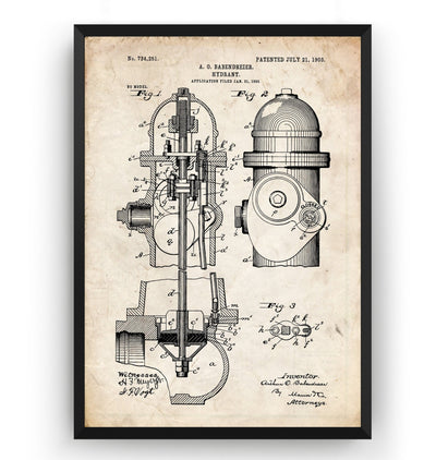 Fire Hydrant Patent Print - Magic Posters