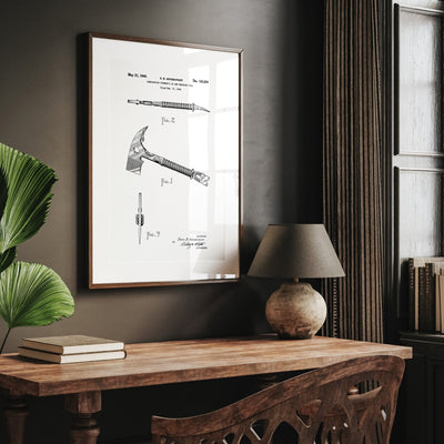 Firefighter Ax and Wrecking Tool Patent Print - Magic Posters