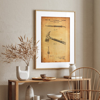 Firefighter Ax and Wrecking Tool Patent Print - Magic Posters