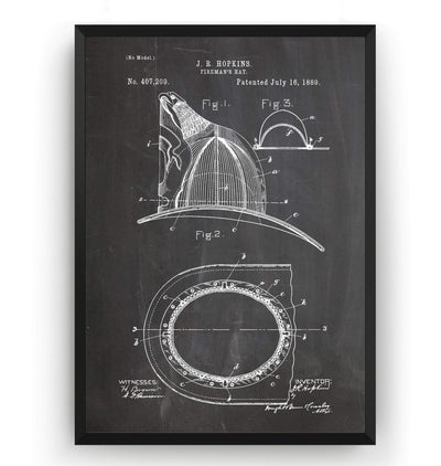 Firefighter Helmet Patent Print - Magic Posters