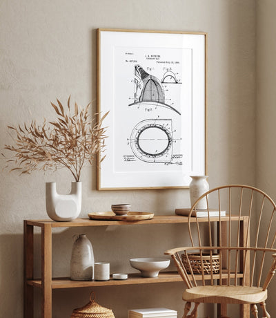 Firefighter Helmet Patent Print - Magic Posters