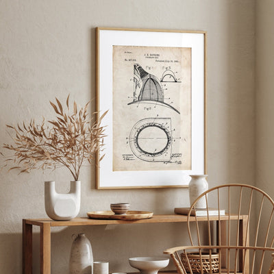 Firefighter Helmet Patent Print - Magic Posters