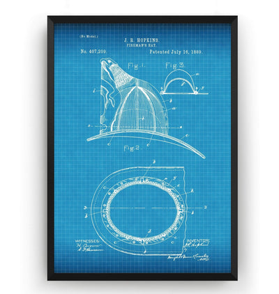 Firefighter Helmet Patent Print - Magic Posters