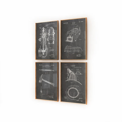 Firefighter Set Of 4 Patent Prints - Magic Posters