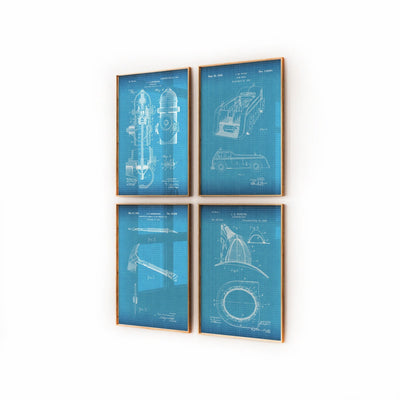 Firefighter Set Of 4 Patent Prints - Magic Posters