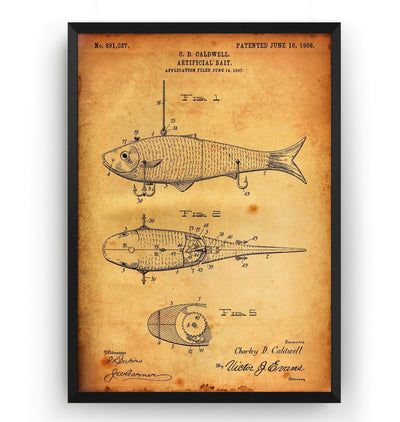 Fishing Artificial Bait Patent Print - Magic Posters