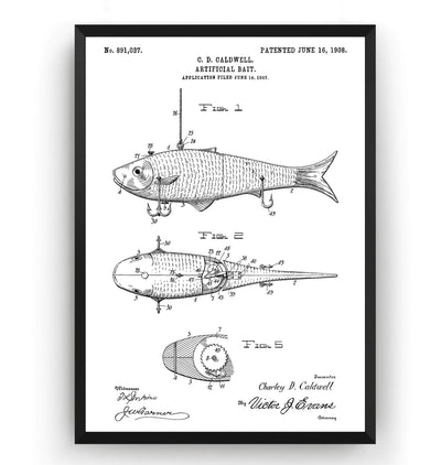 Fishing Artificial Bait Patent Print - Magic Posters