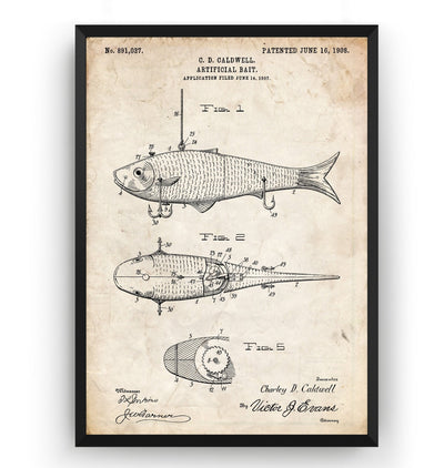 Fishing Artificial Bait Patent Print - Magic Posters