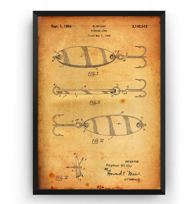 Fishing Lure 1964 Patent Print - Magic Posters