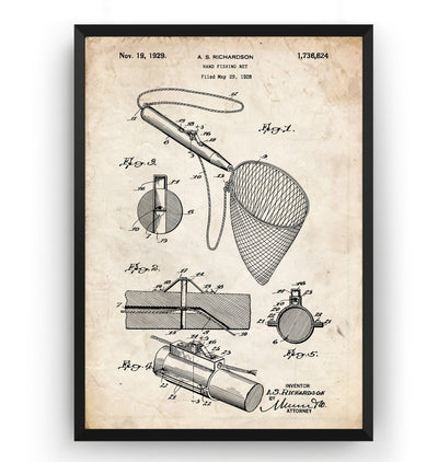 Fishing Net 1929 Patent Print - Magic Posters