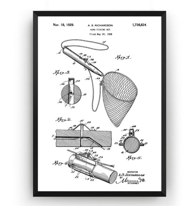 Fishing Net 1929 Patent Print - Magic Posters
