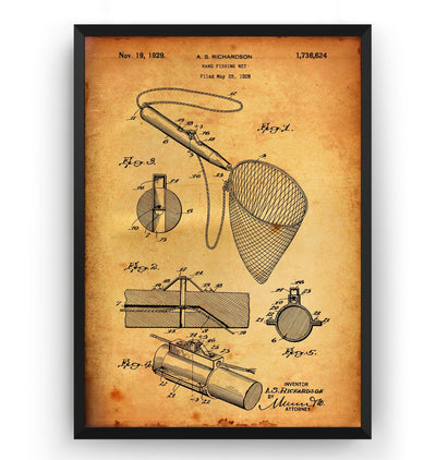 Fishing Net 1929 Patent Print - Magic Posters