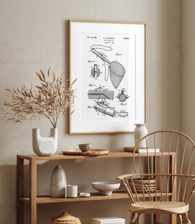 Fishing Net 1929 Patent Print - Magic Posters