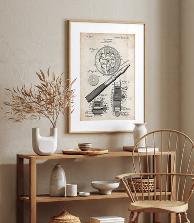 Fishing Reel 1906 Patent Print - Magic Posters