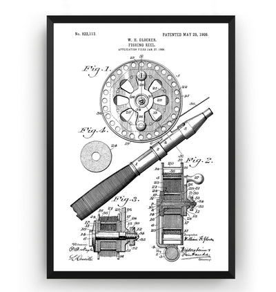 Fishing Reel 1906 Patent Print - Magic Posters