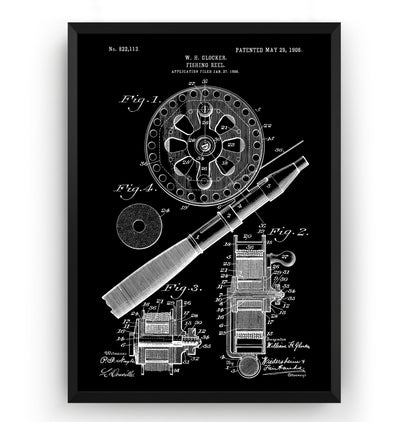 Fishing Reel 1906 Patent Print - Magic Posters