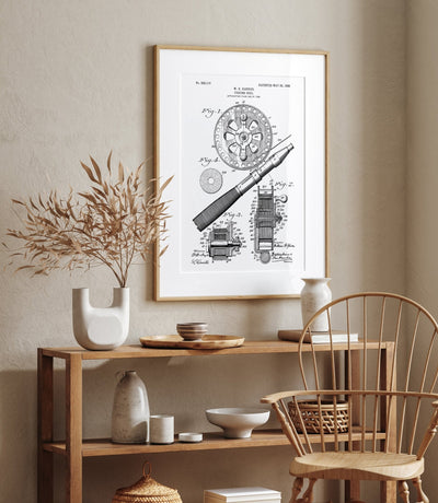 Fishing Reel 1906 Patent Print - Magic Posters