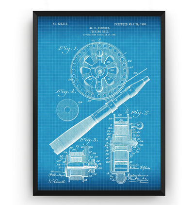 Fishing Reel 1906 Patent Print - Magic Posters