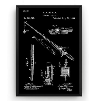 Fishing Rod and Reel 1884 Patent Print - Magic Posters