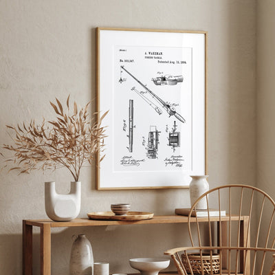 Fishing Rod and Reel 1884 Patent Print - Magic Posters