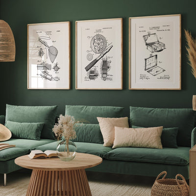 Fishing Set Of 3 Patent Prints - Magic Posters