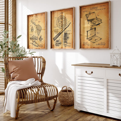 Fishing Set Of 3 Patent Prints - Magic Posters